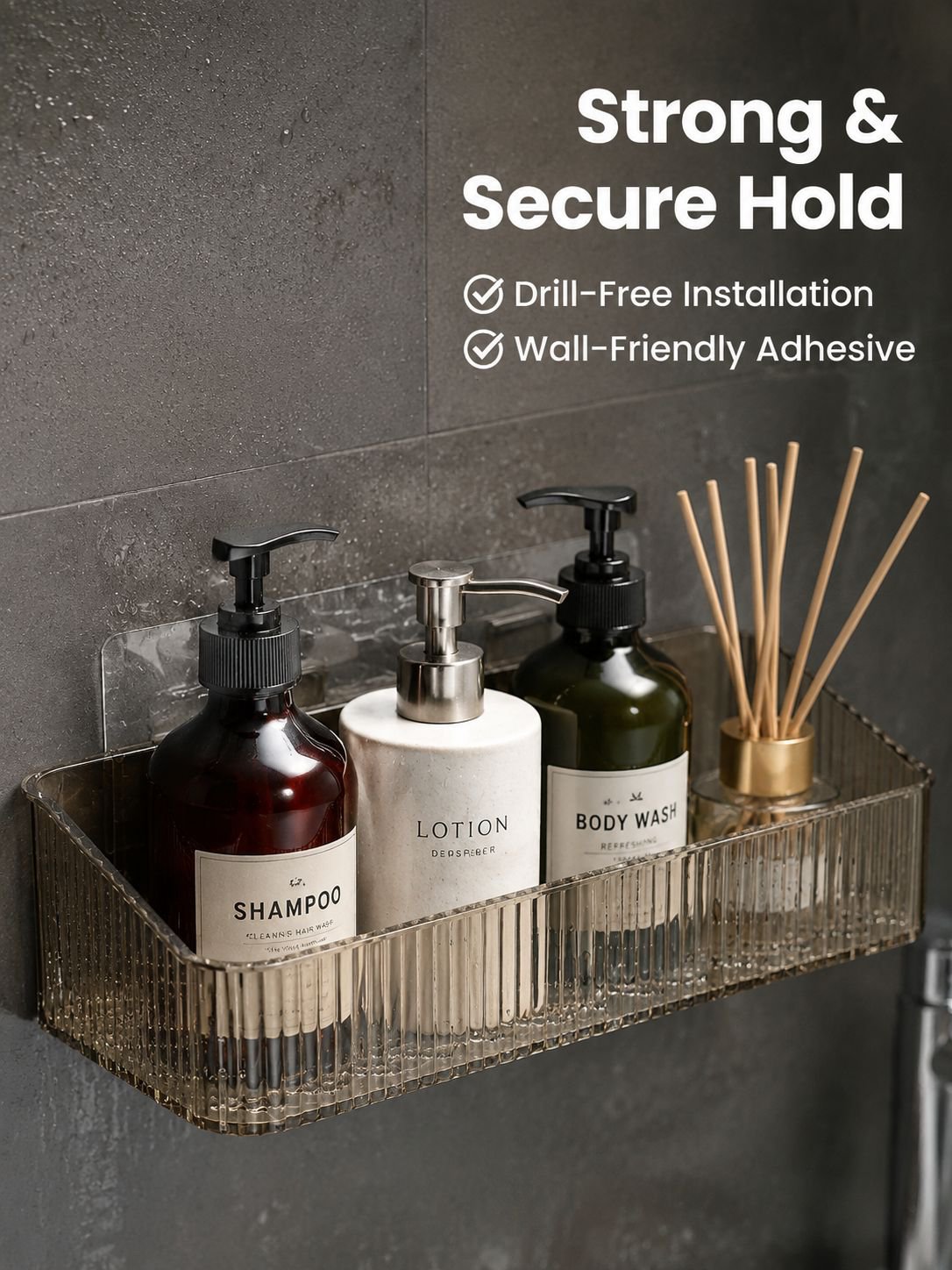 Transparent Drainage Multi-Functional Bathroom Storage Shelf