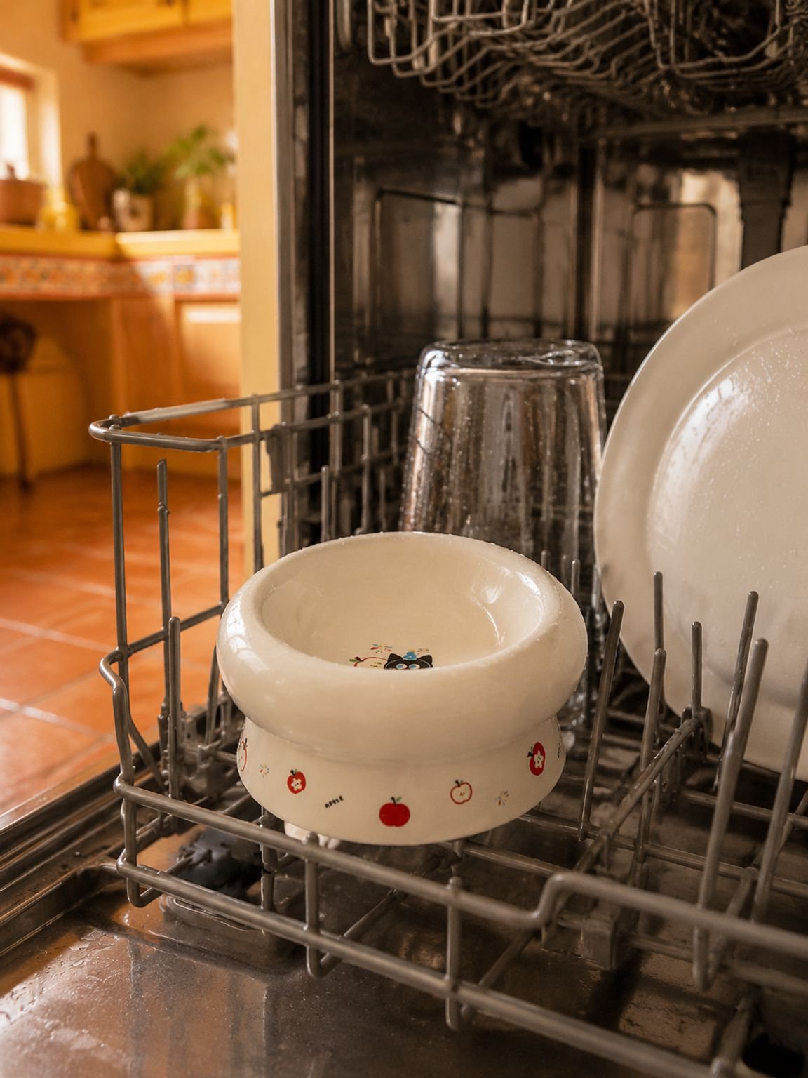 Cuenco para alimentos y agua de mascotas con boca grande