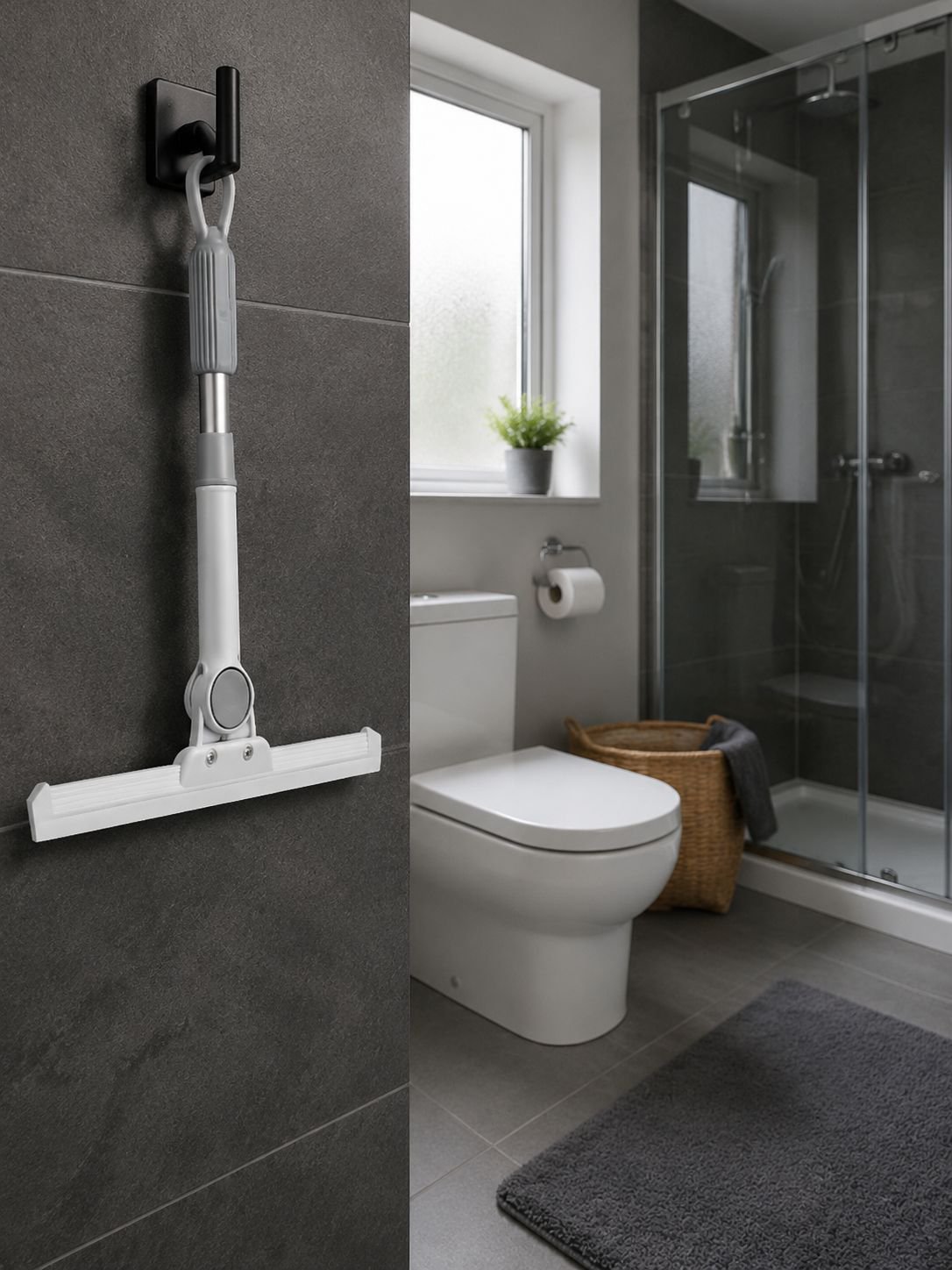 Home cleaning tool - retractable squeegee for spotless floors