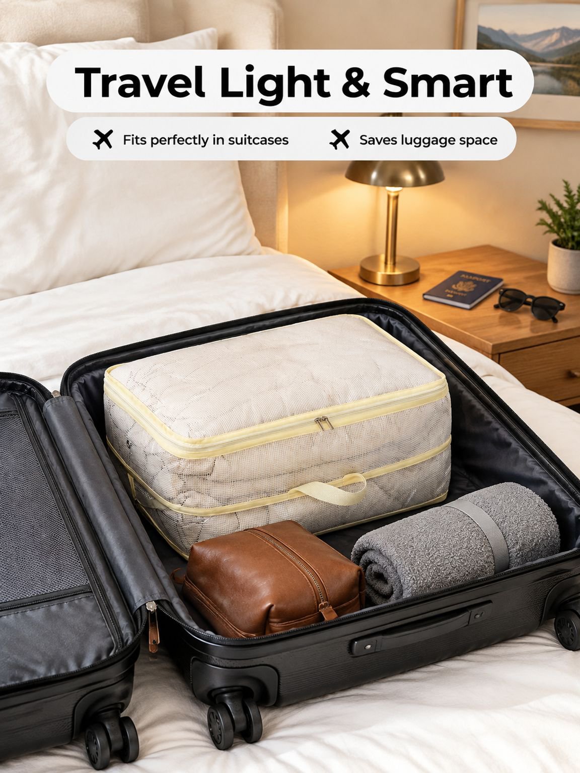 Transparent clothing cotton quilt compression storage bag