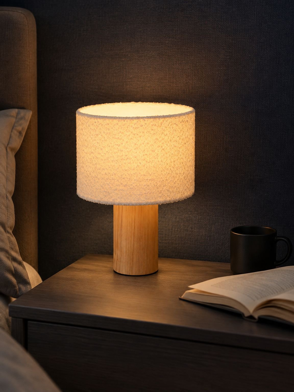 Vintage Wolken-Atmosphäre Nachttischlampe auf Nachttisch