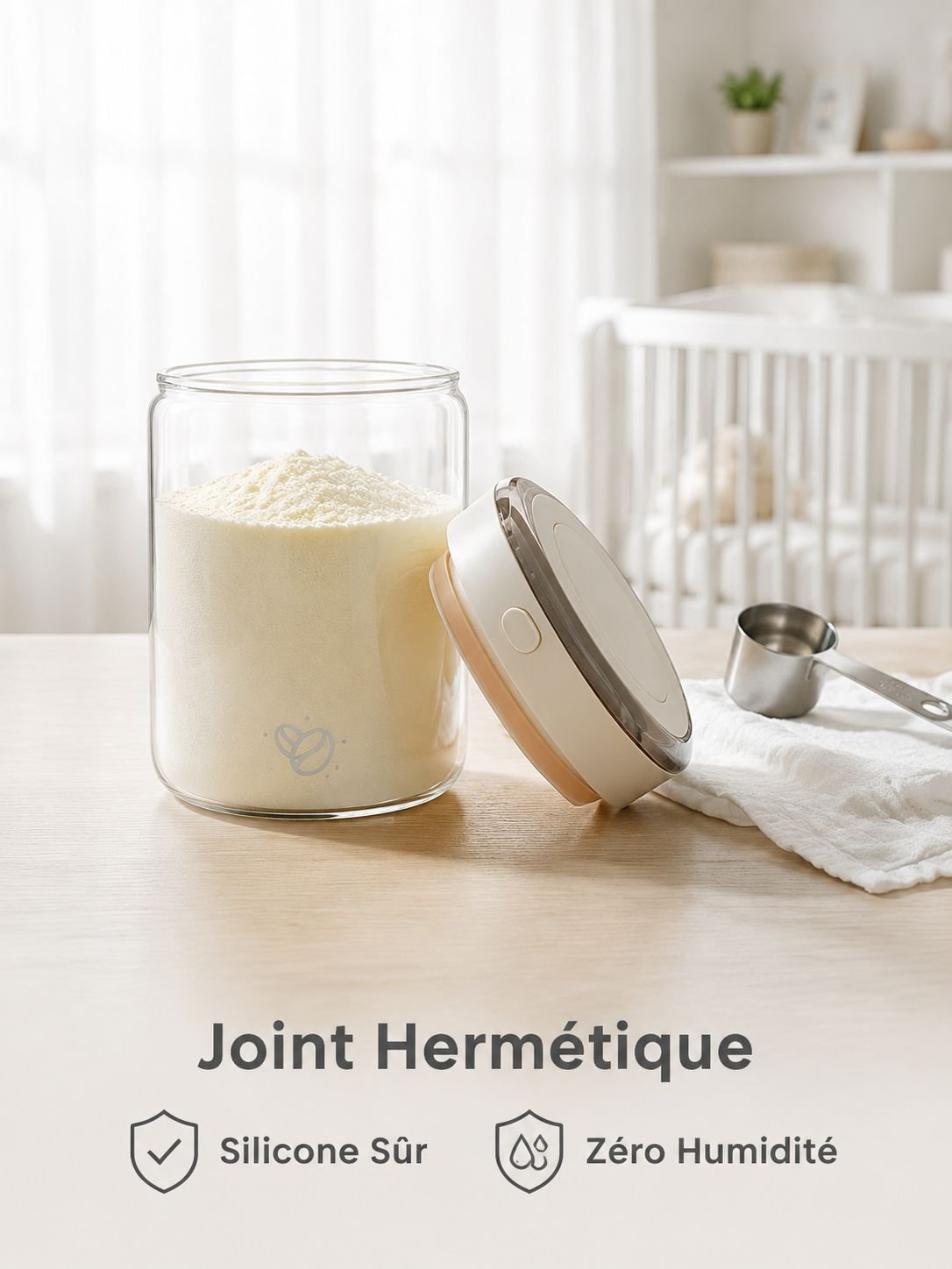 Bocal multifonction hermétique pour thé et lait en poudre