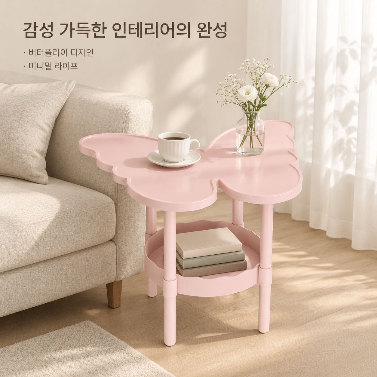 가정용 나비 모양 소형 테이블