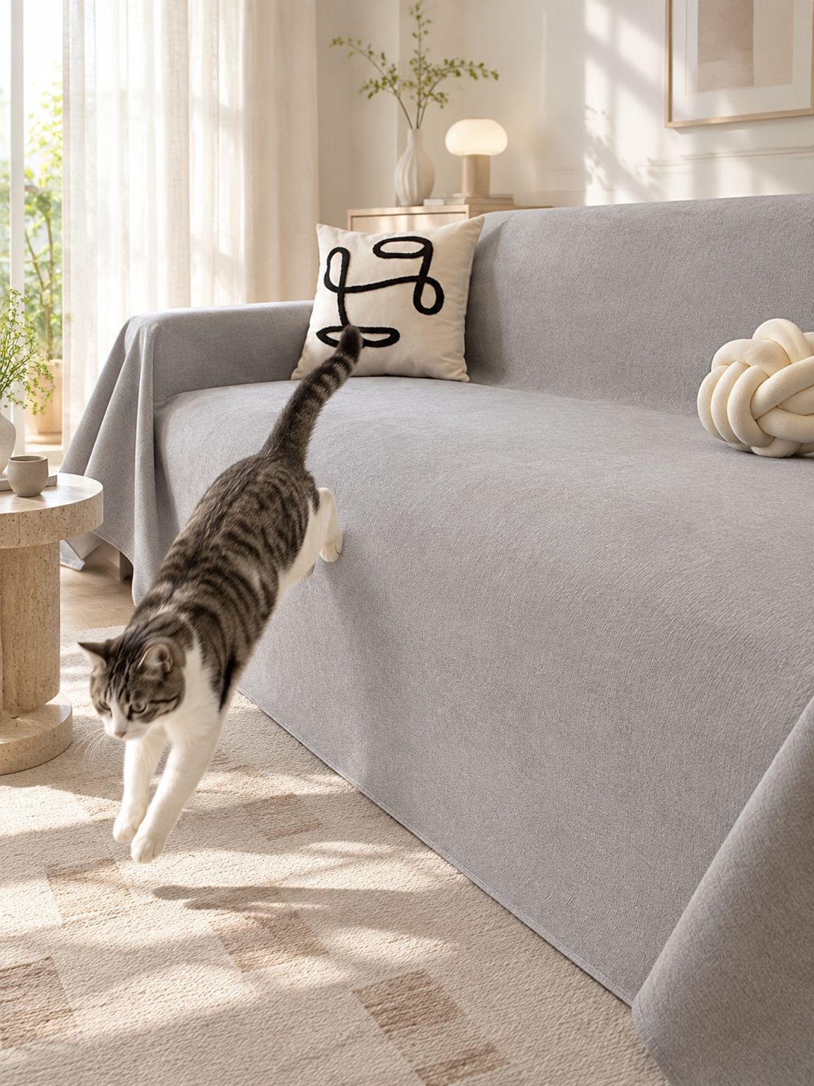 Housse de canapé pour préserver le tissu des griffes de chat