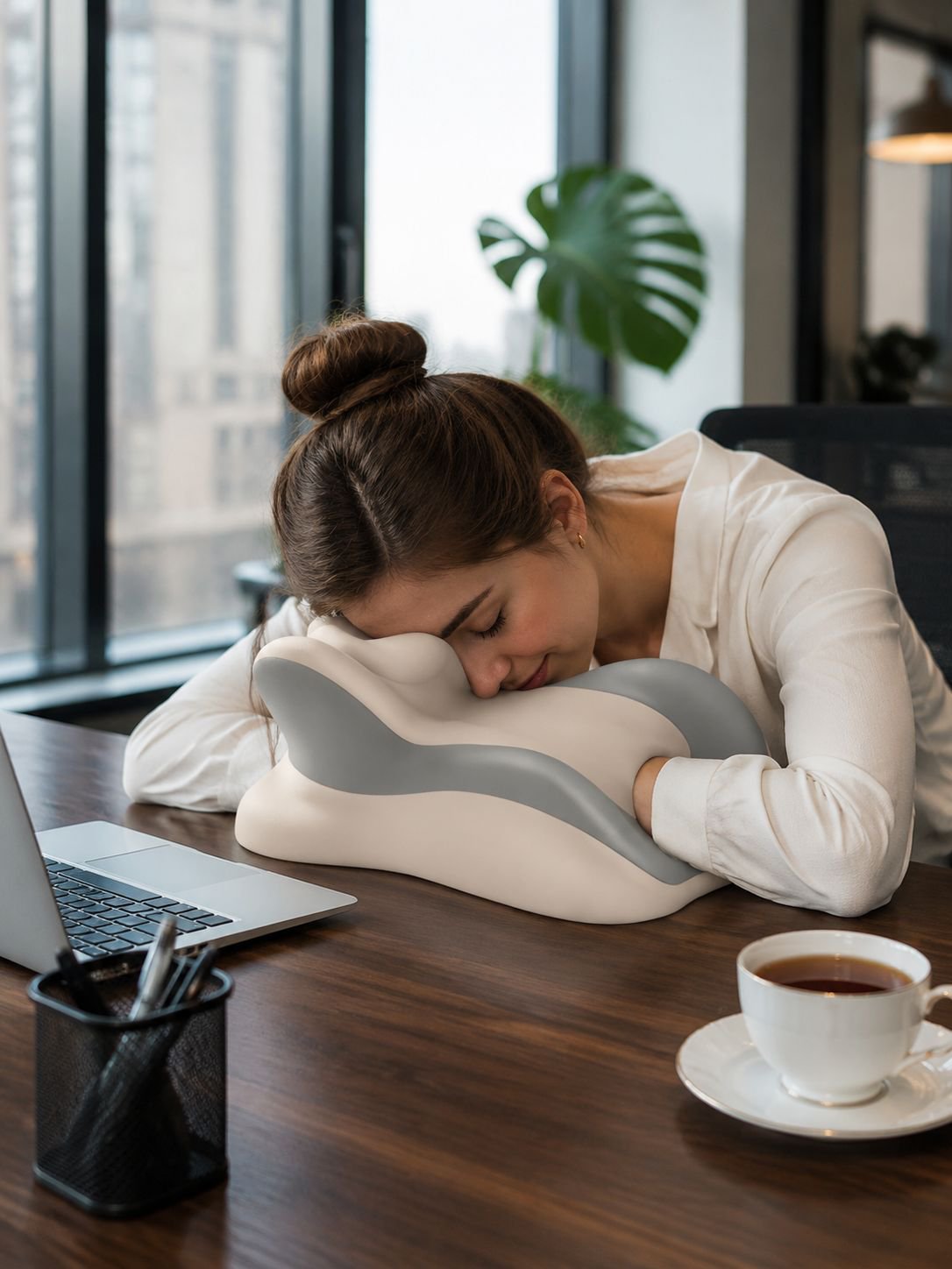 Memory foam headrest pillow for stomach sleepers, pressure relief pillow