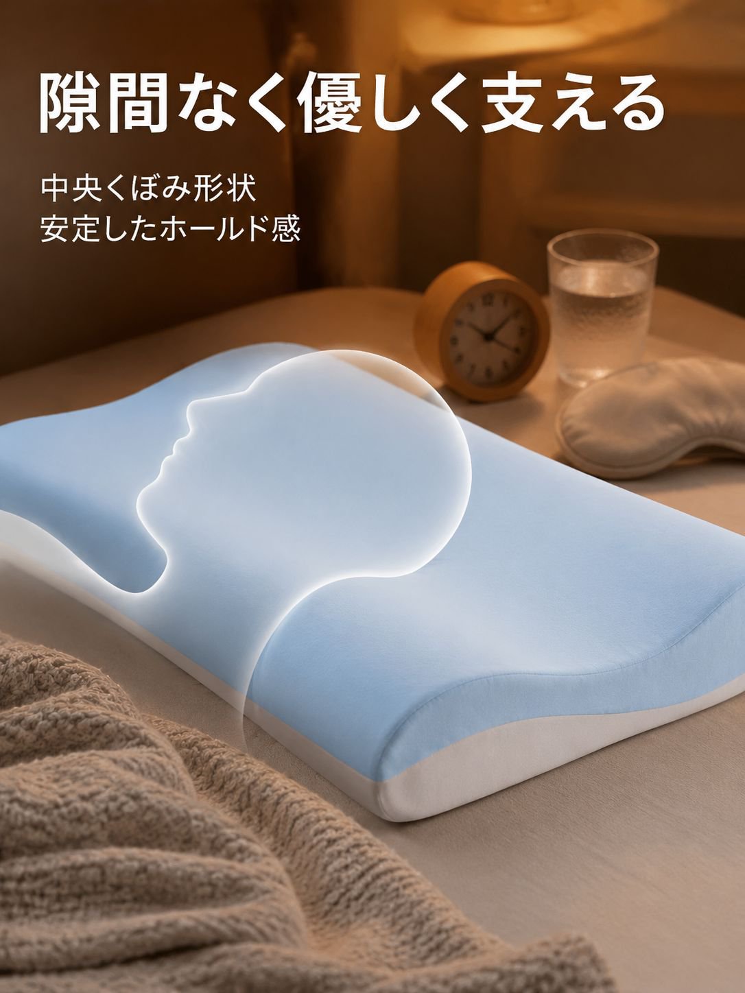 圧迫感ゼロ・深い眠りへ導く快眠枕