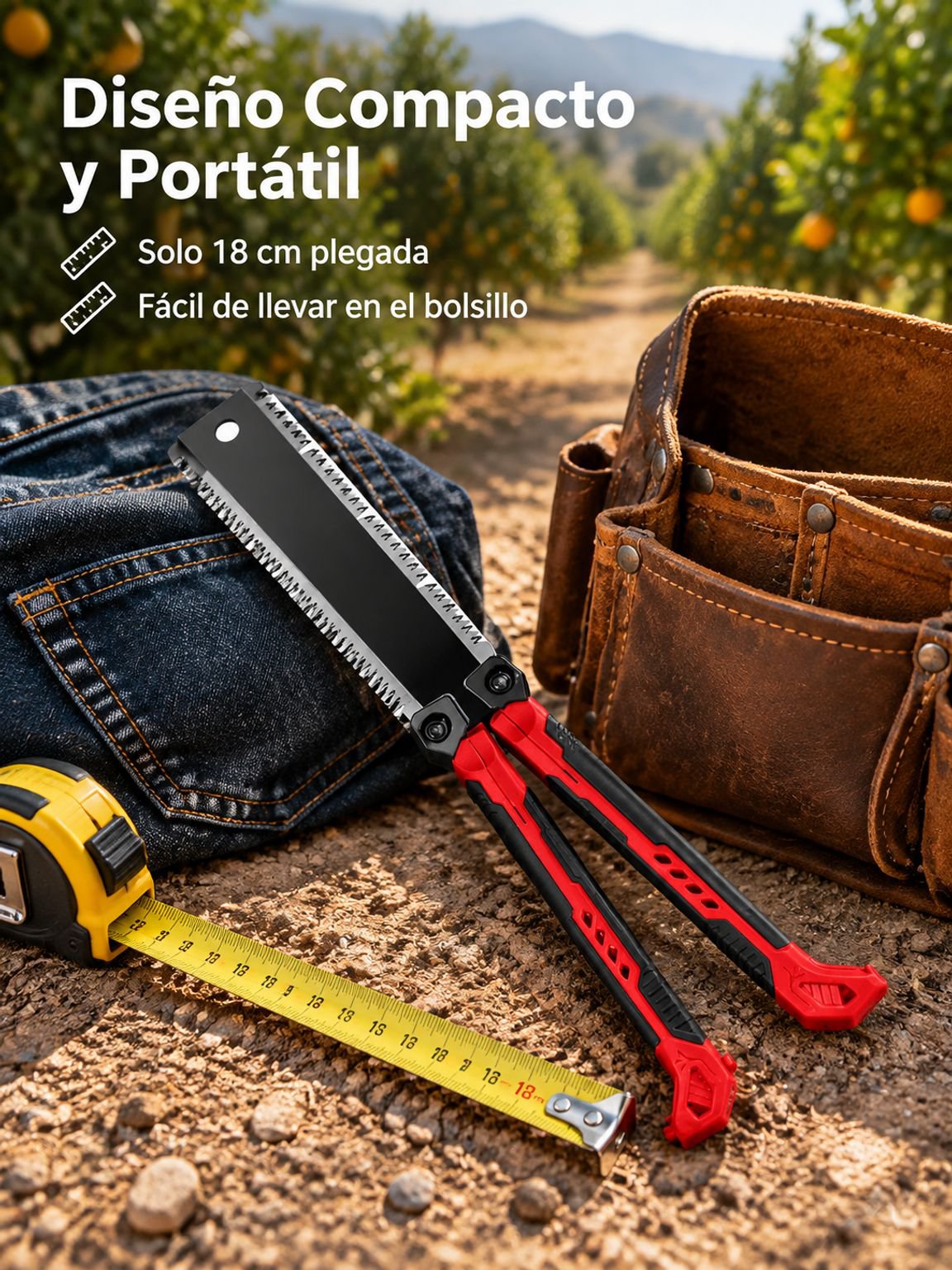 Sierra plegable para podar árboles frutales