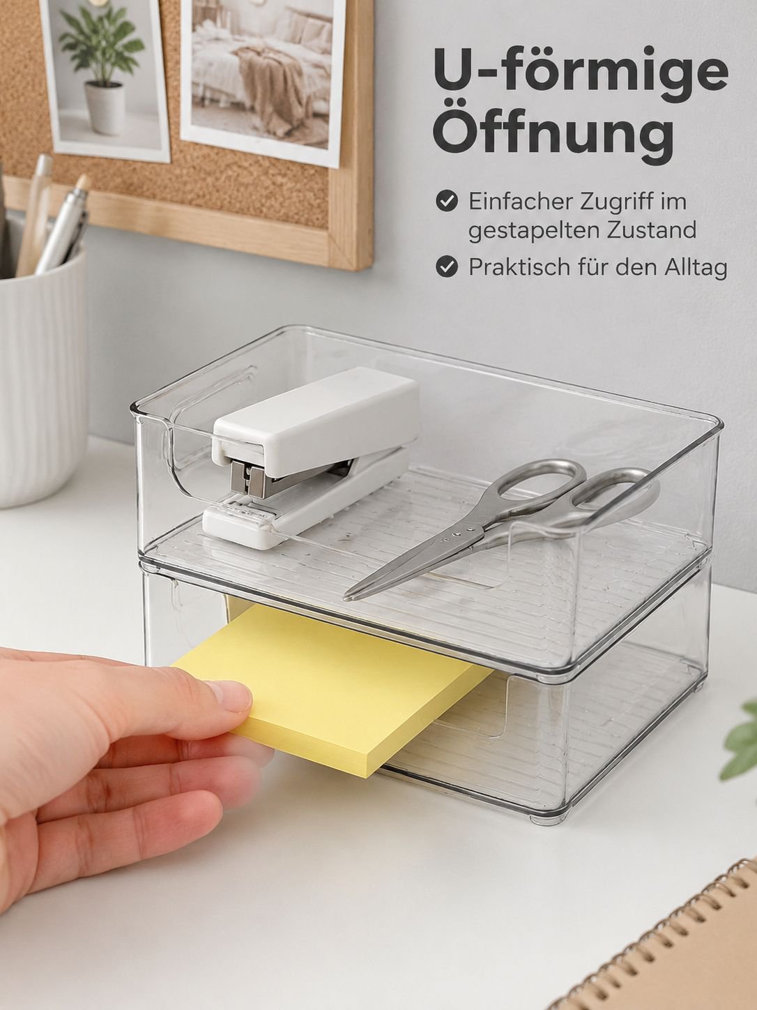 Vielseitiger Organizer aus Acryl für Dokumente und Büroutensilien