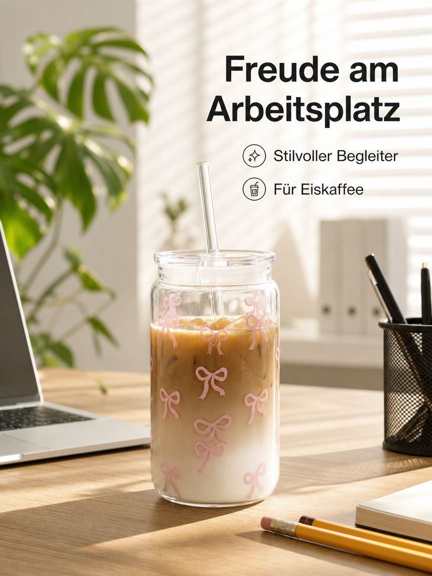 Colabecher in Schleifenform, großes Fassungsvermögen, Saft- und Kaffeebecher, niedlicher und erfrisc