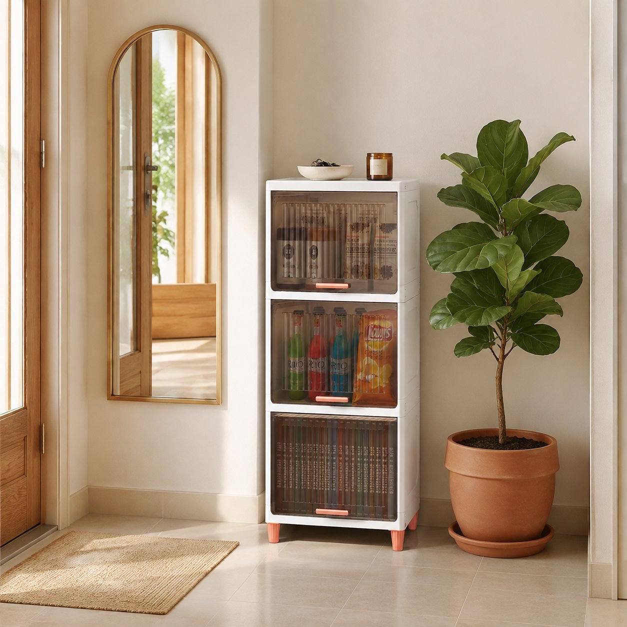 Armario organizador de plástico plegable con gran capacidad para ropa