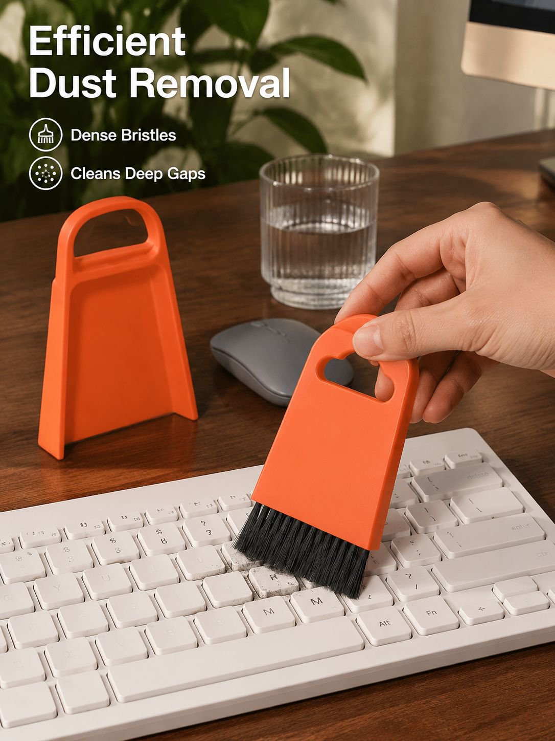 Desktop mini cleaning tool set, includes small broom, dustpan, and cleaning shovel
