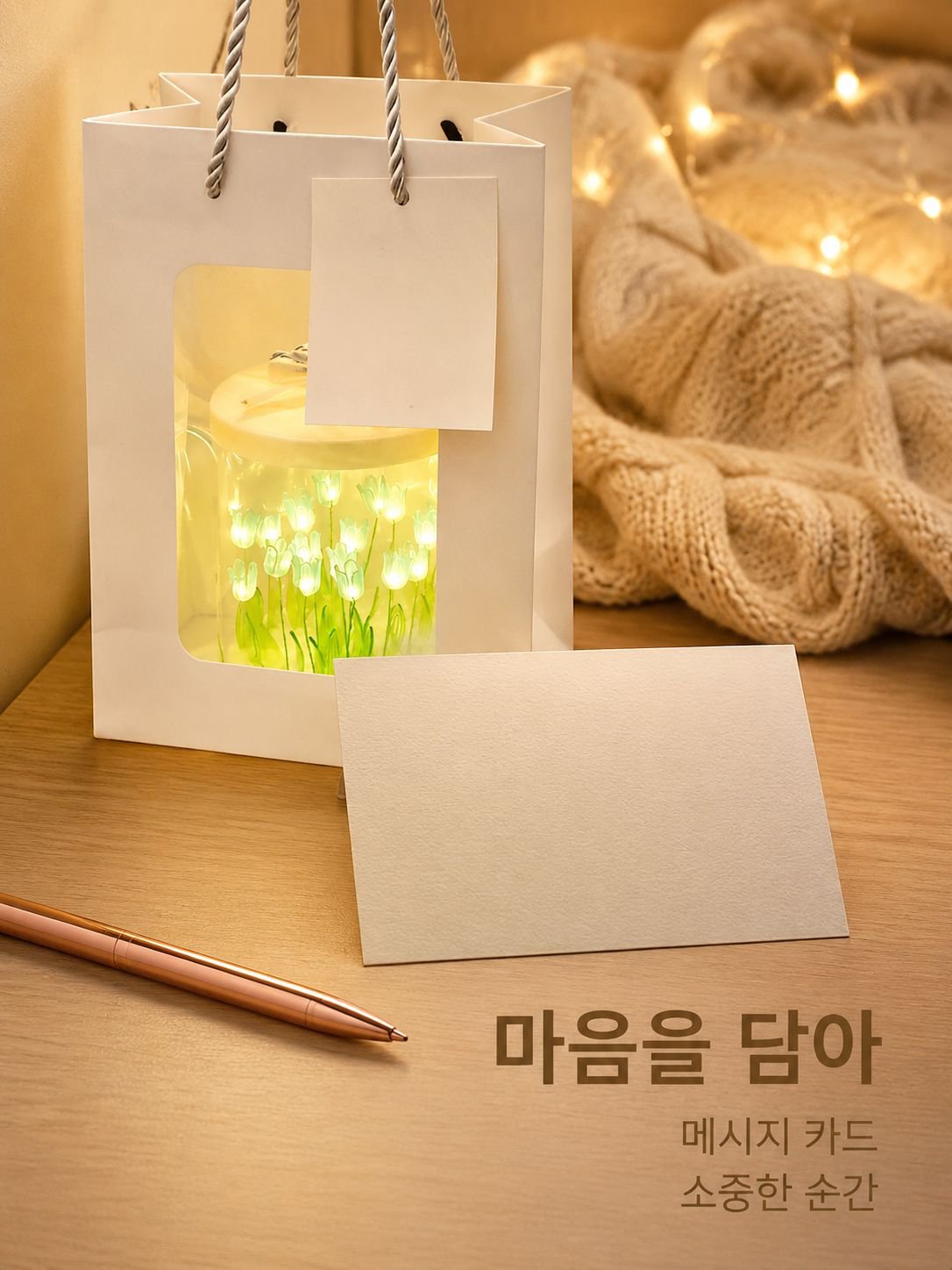 튤립 모티브 무드등