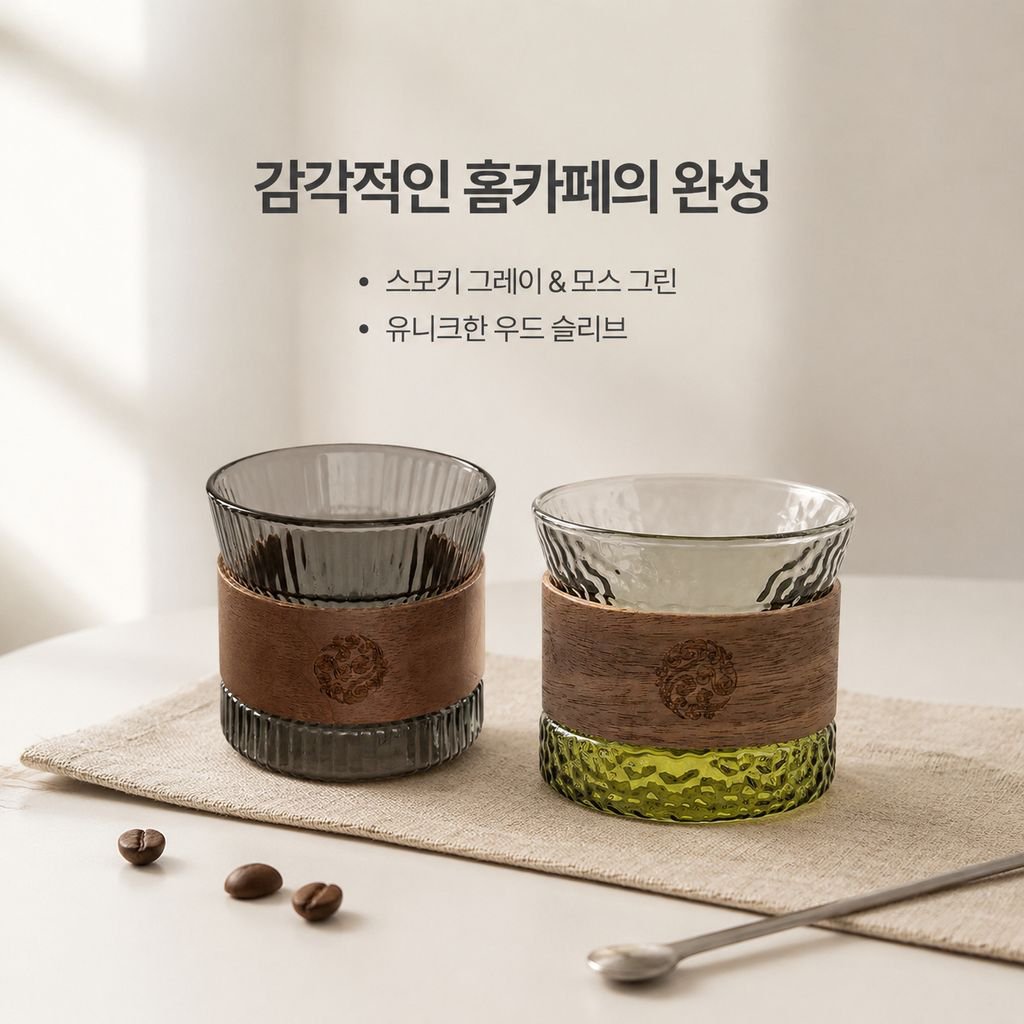 심플 일본식 고붕규산 세로줄 찻잔