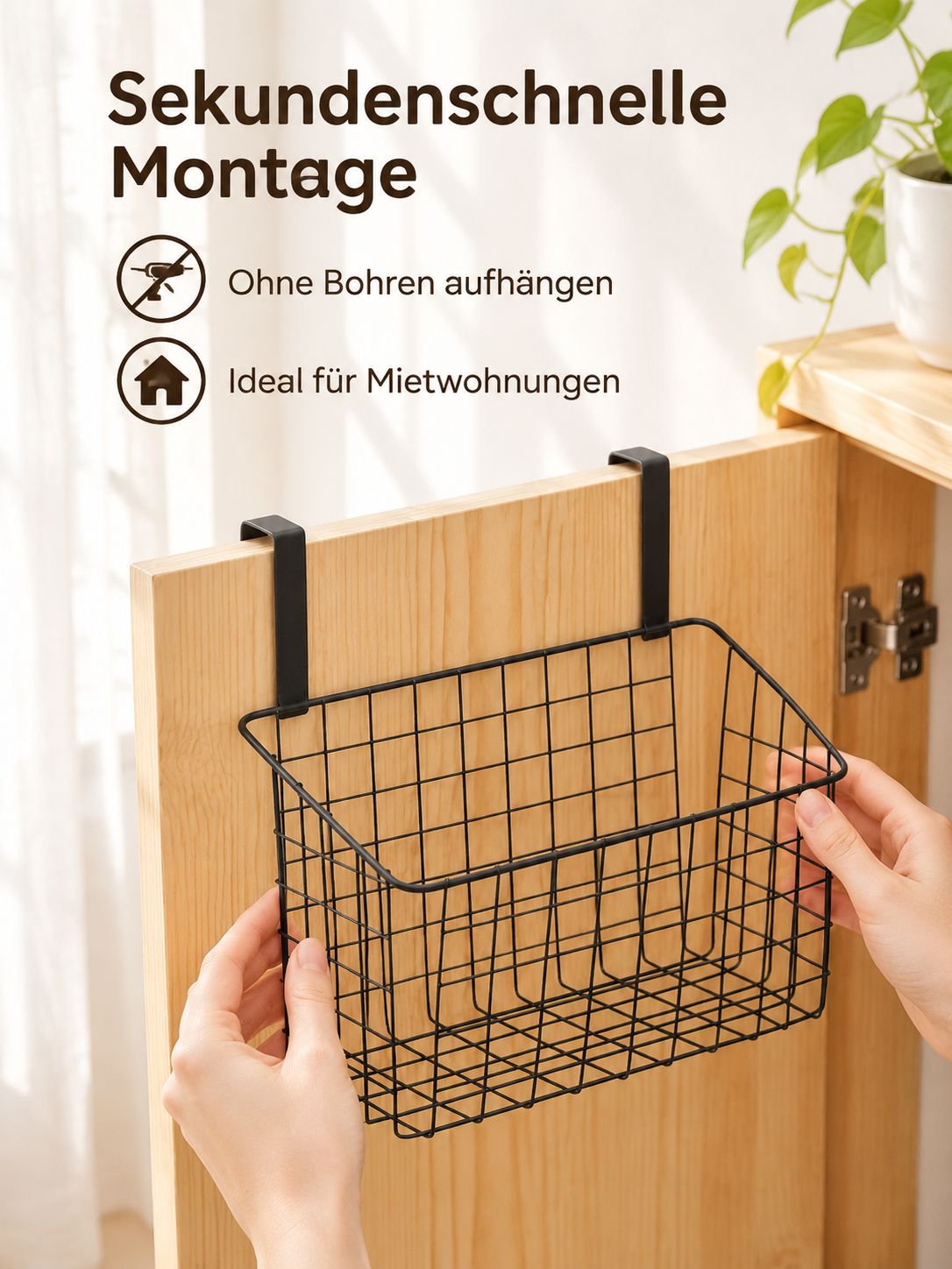 Türregal Hängeschrank-Aufbewahrungskorb Schrank-Organizer