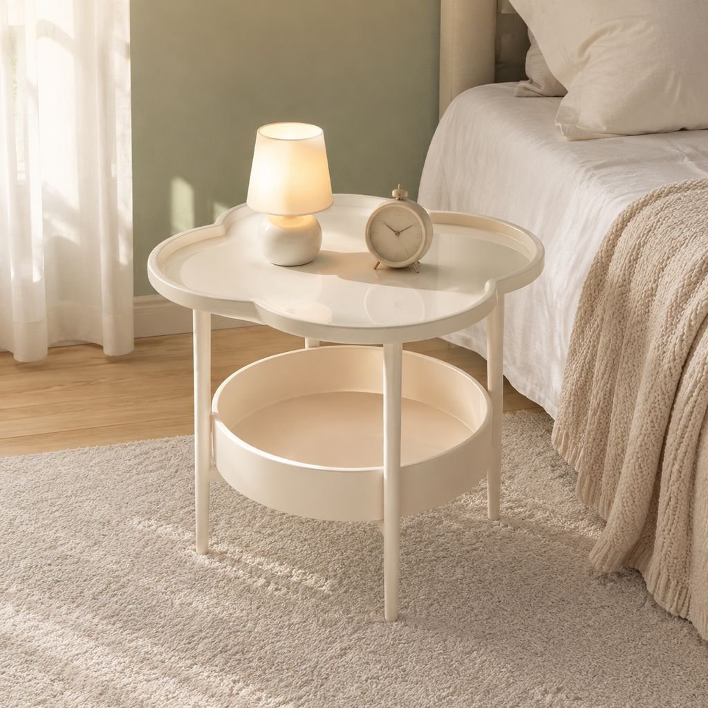 Modern Nordic Cream Side Table with minimalist design