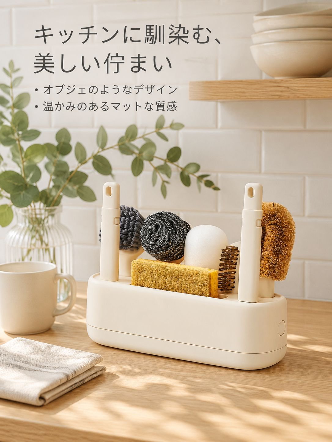 多機能キッチンブラシ収納セット