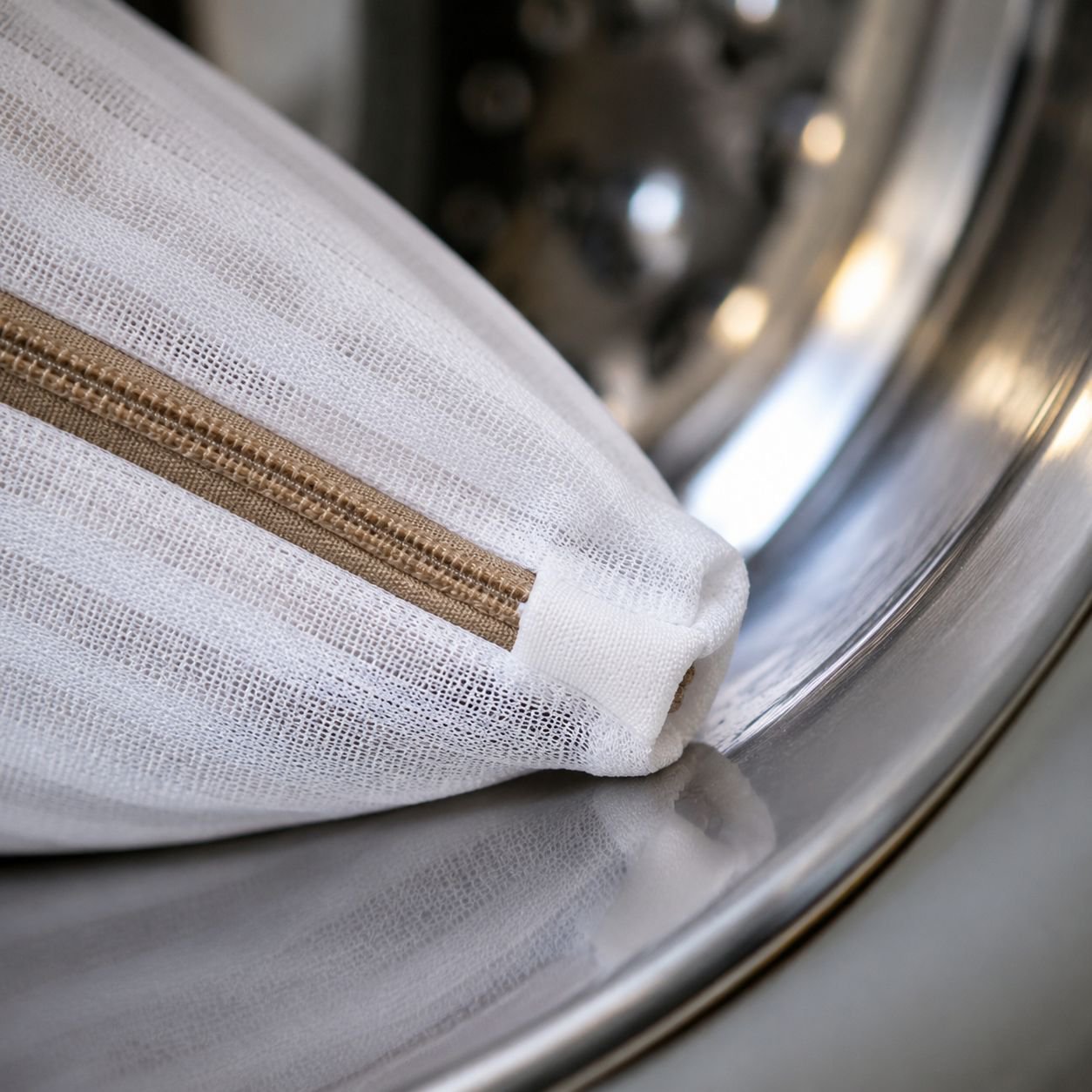 Laundry filter bag with zipper for secure washing