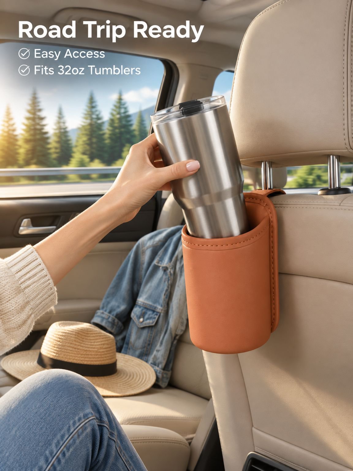 Sturdy car water bottle holder