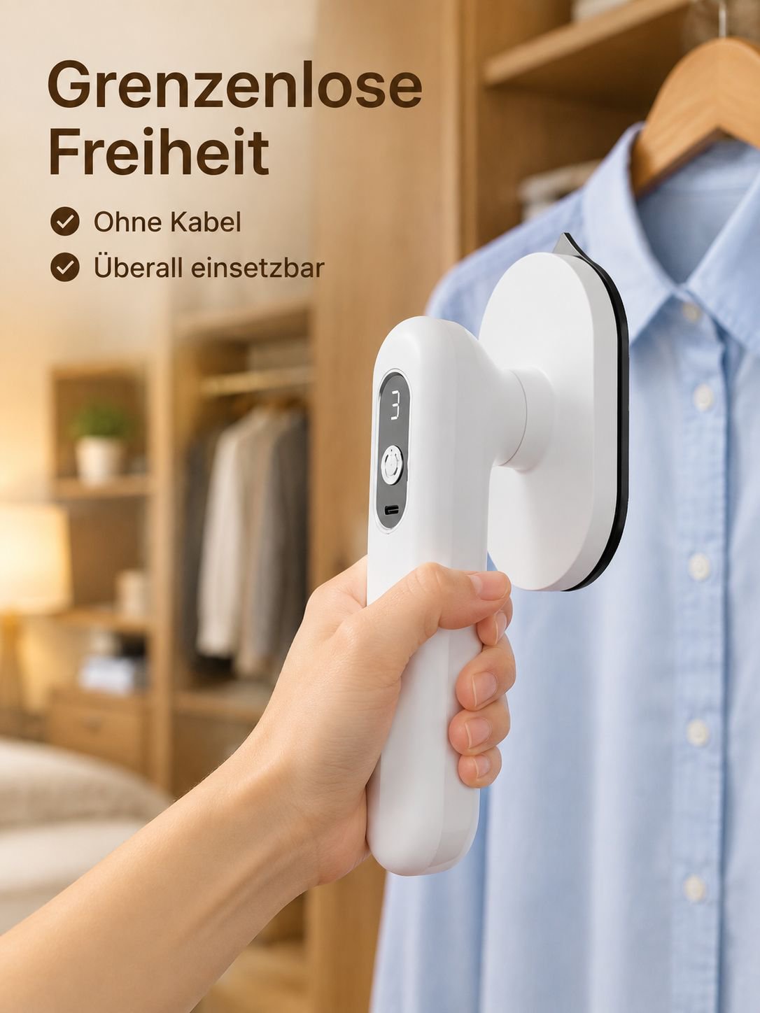 Tragbares kabelloses Bügeleisen