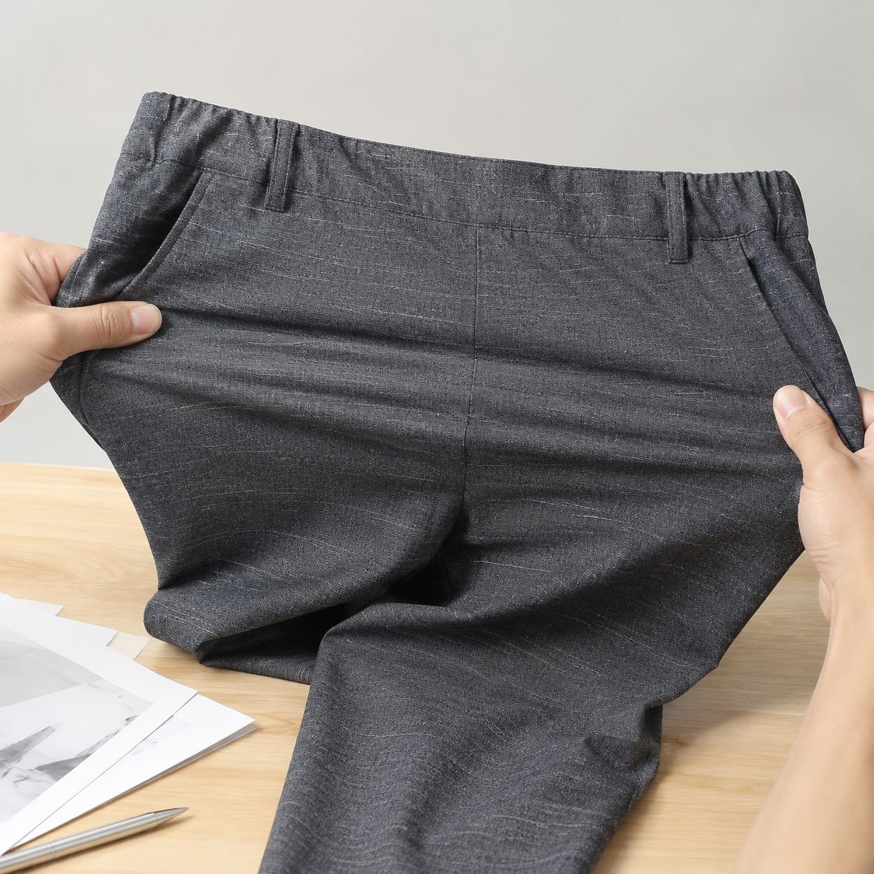 若者向けストレッチパンツの着用イメージ