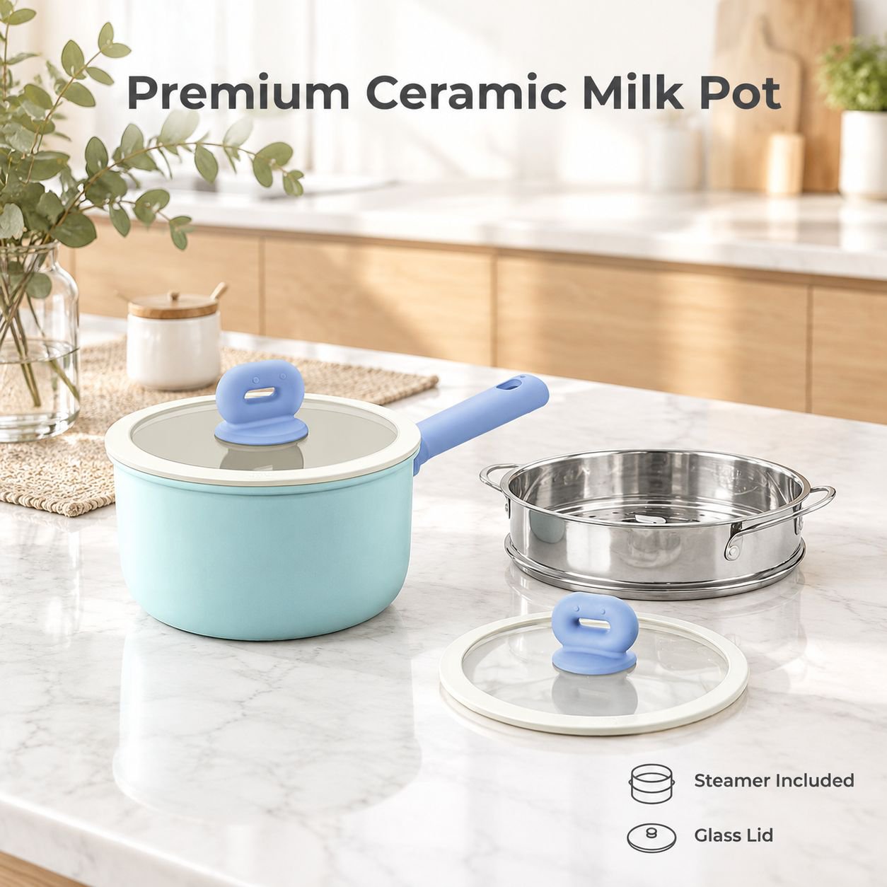 Ceramic Baby Food Milk Pan Universal Stove Compatible Household Small Soup Pot