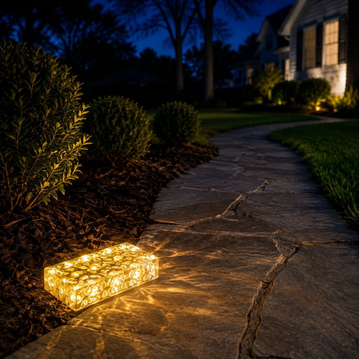 Outdoor Solar Ice Brick Light Waterproof Automatic Lighting Decorative Lamp