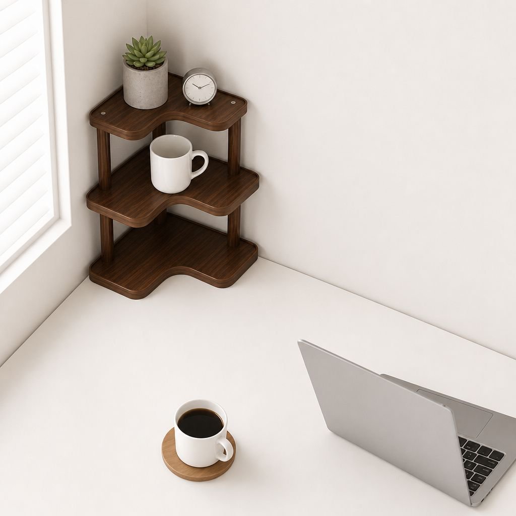 Support à gobelets à étages intégré au bureau