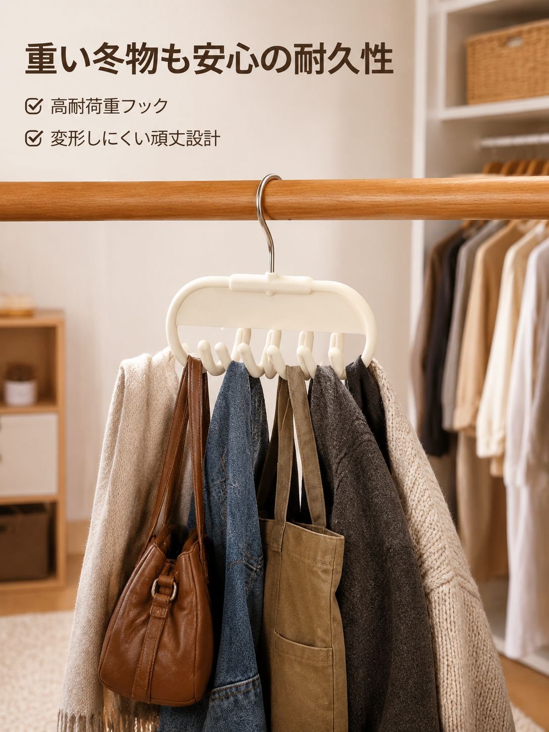 ミニ衣類ハンガー多機能収納ラック