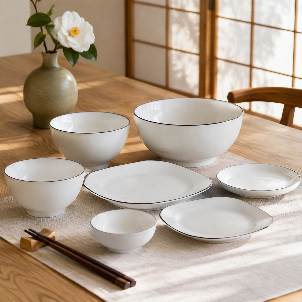 シンプルスタイル陶器食器セットギフトボックス