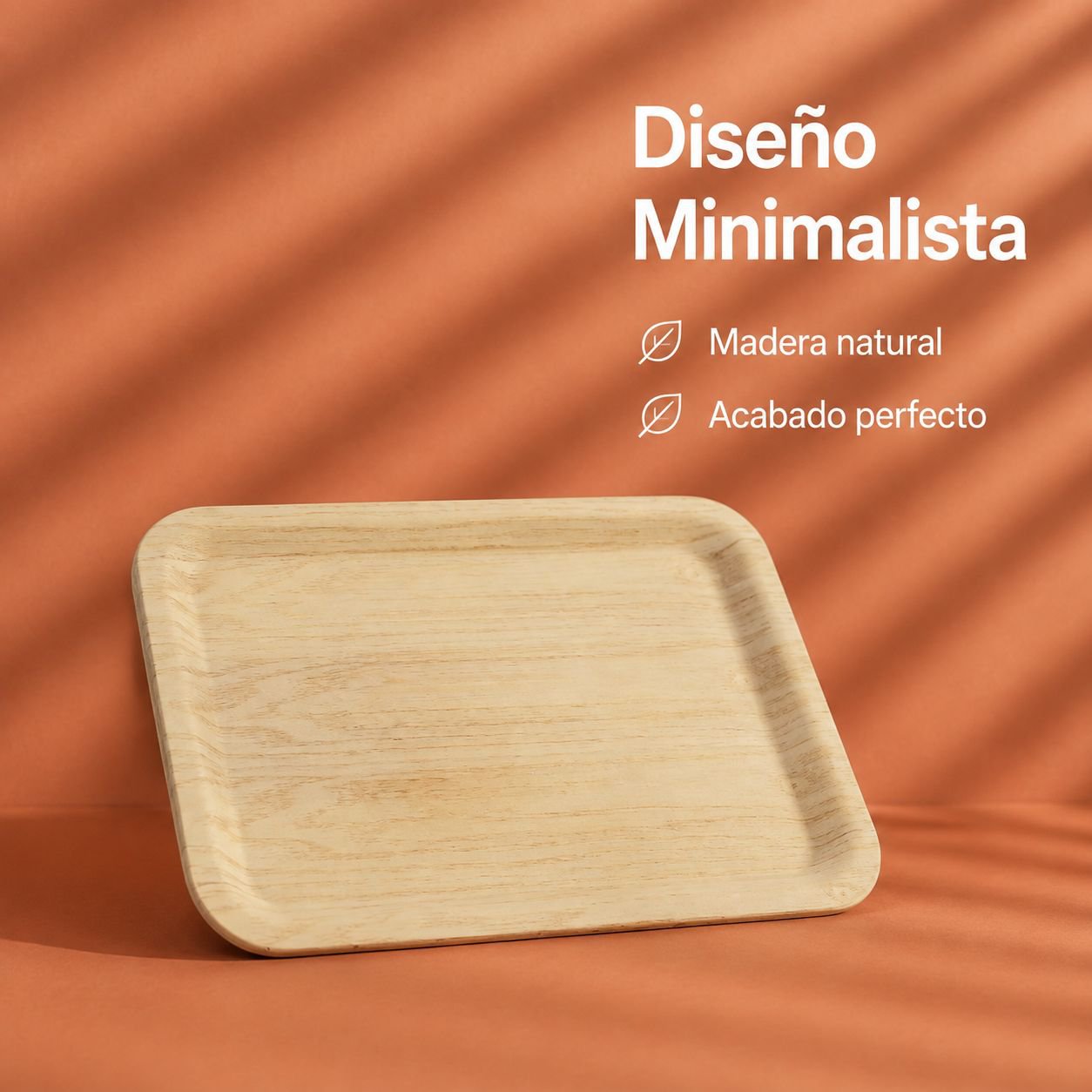 Bandeja rectangular de madera para panadería