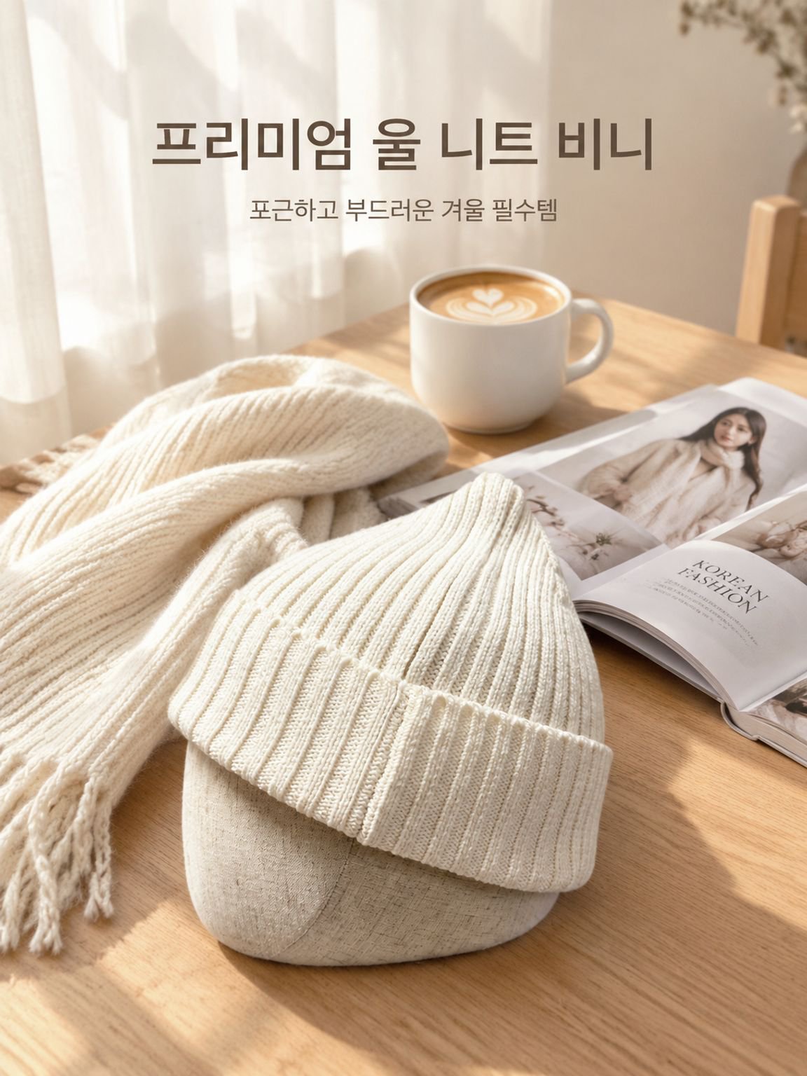 가을과 겨울에 어울리는 따뜻한 울 니트 모자