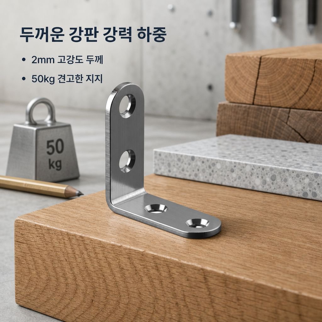 스테인리스 90도 직각 코너 브라켓 선반 받침 가구 보강 연결 철물