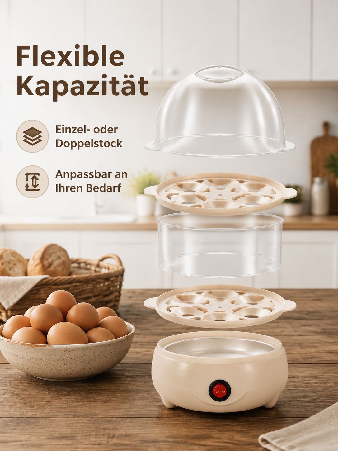 Dampfgargerät für Eierpudding – Haushaltsgerät