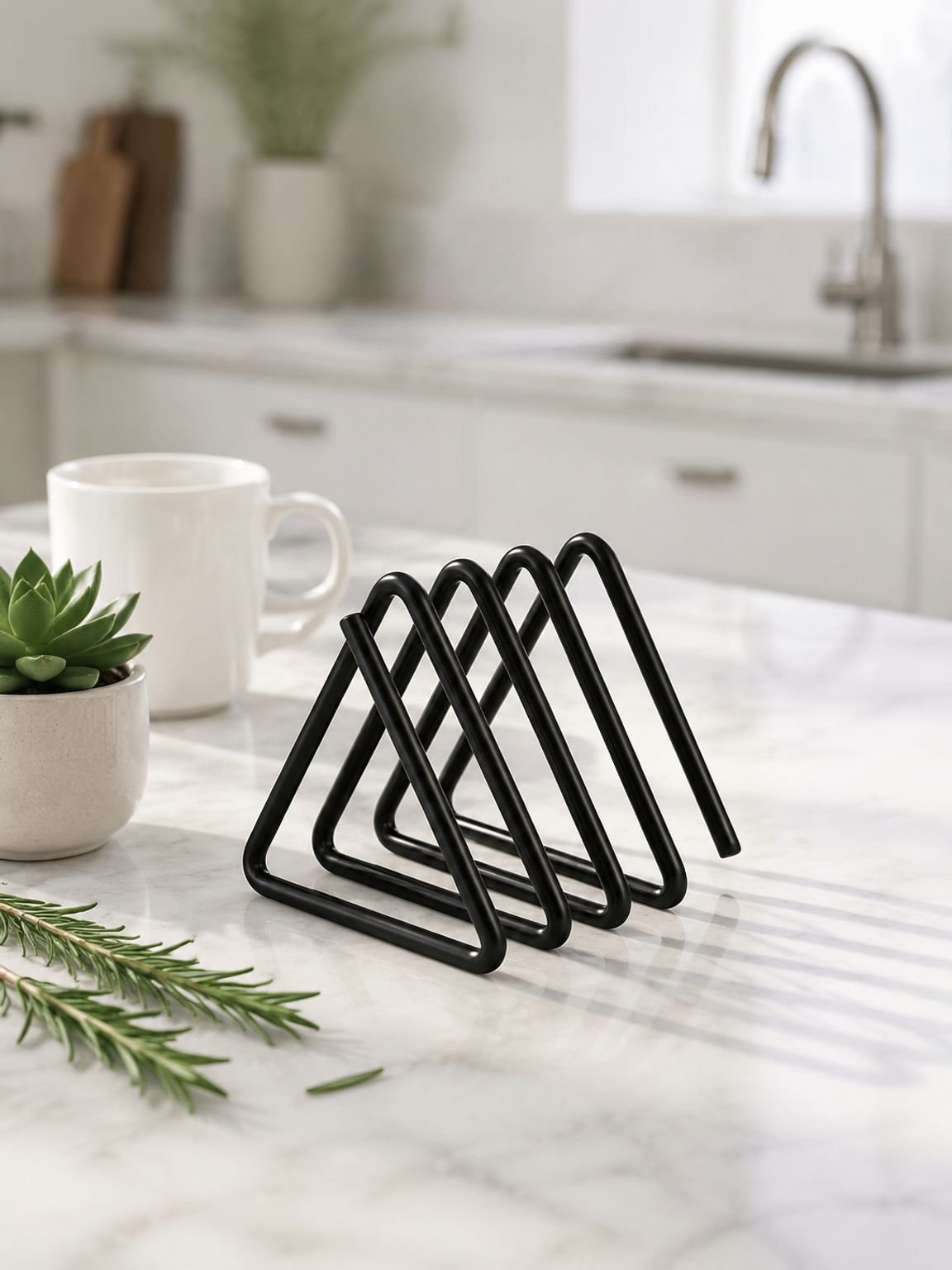 Iron tabletop cutting board rack, metal cutting board storage rack, kitchen-specific vertical cuttin