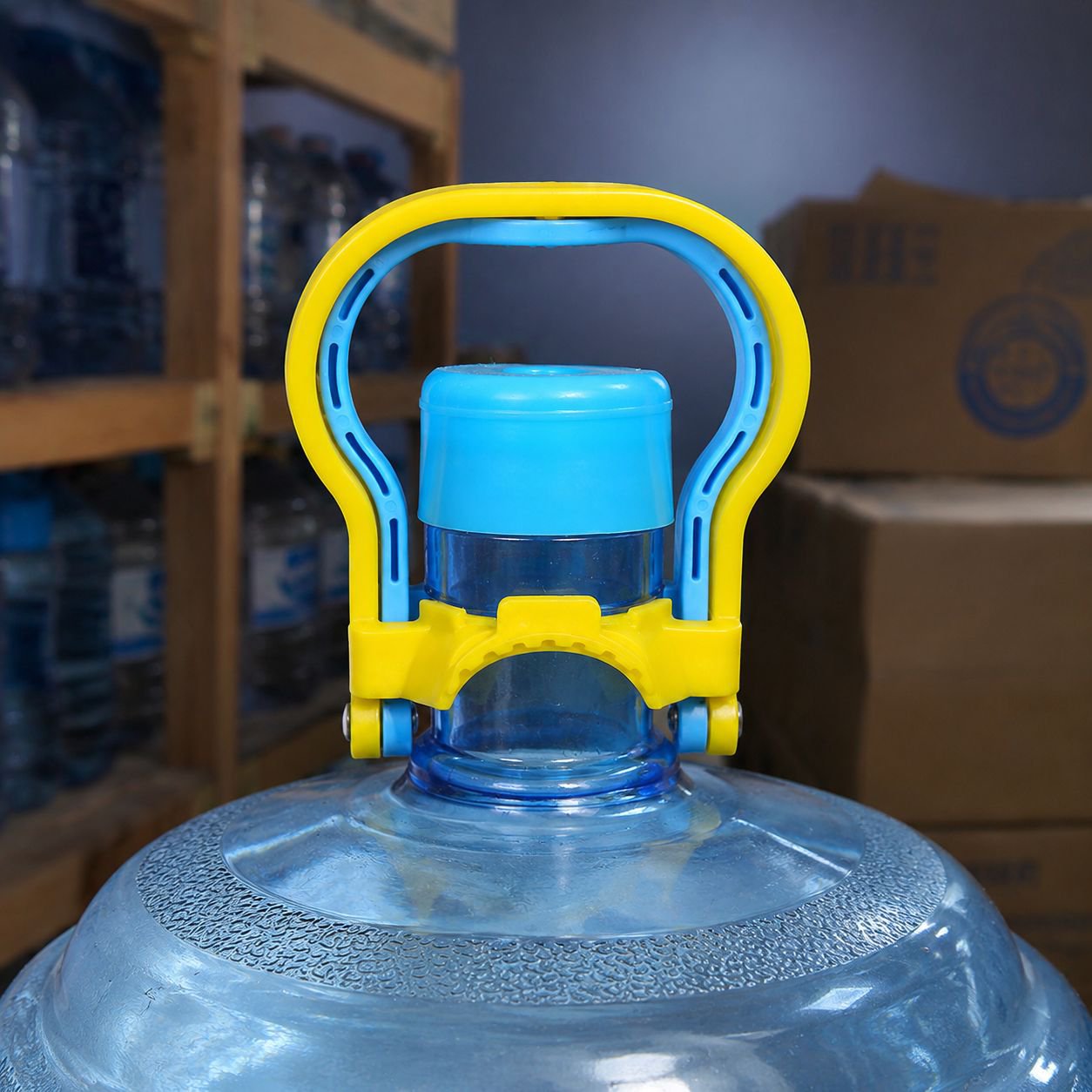 Heavy Duty Plastic Handle attached to water bottle