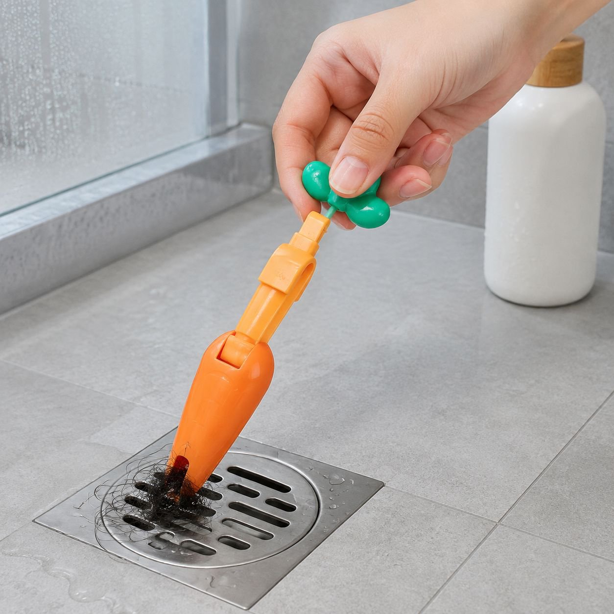 Creative Hair and Trash Grabber for Bathroom Cleaning