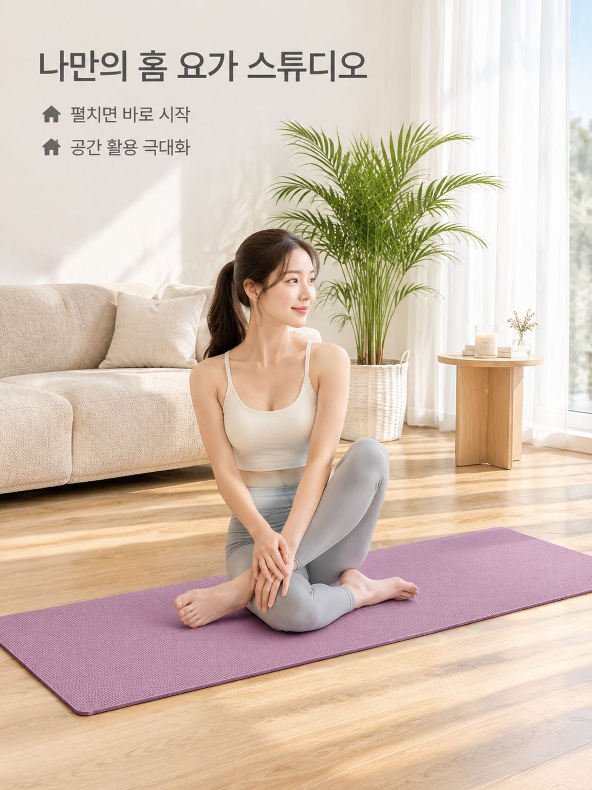 휴대용 접이식 미끄럼 방지 요가 매트