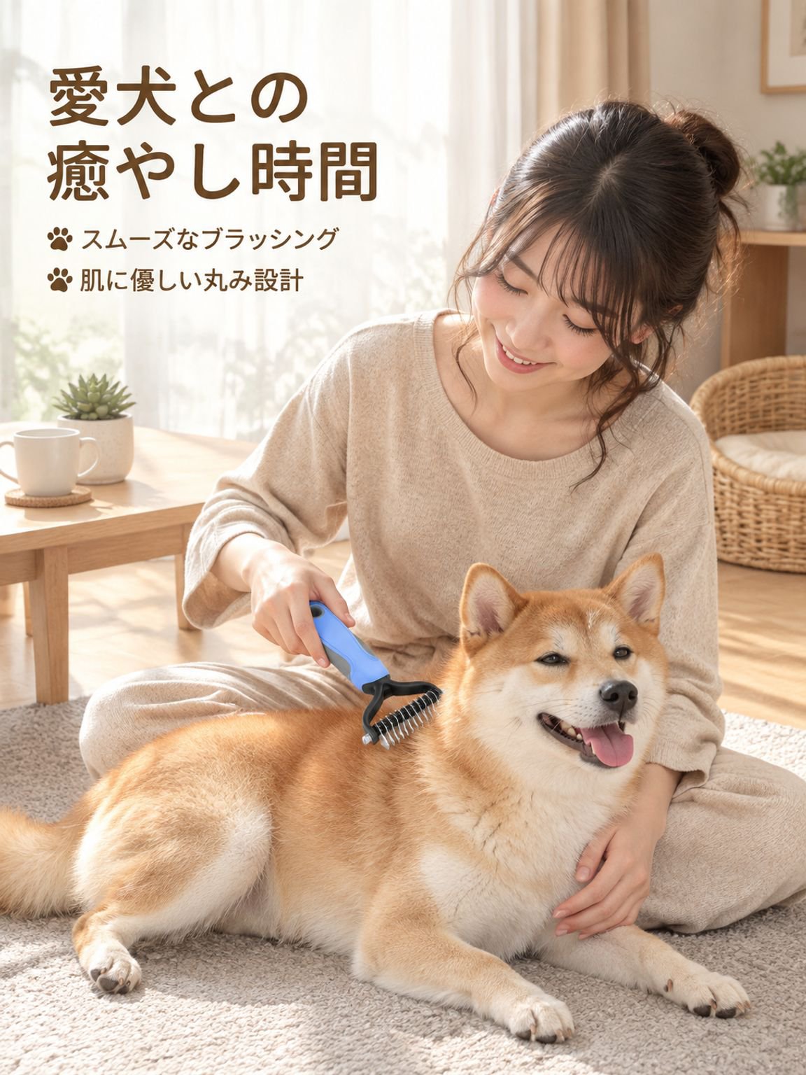 厚い髪結び除去ペット用両面ブラシ