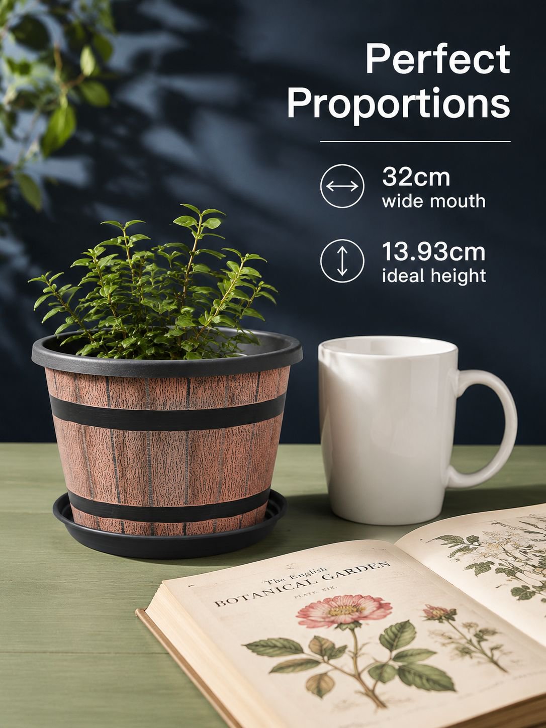 Vintage thickened large plastic flower pot for indoor and outdoor use