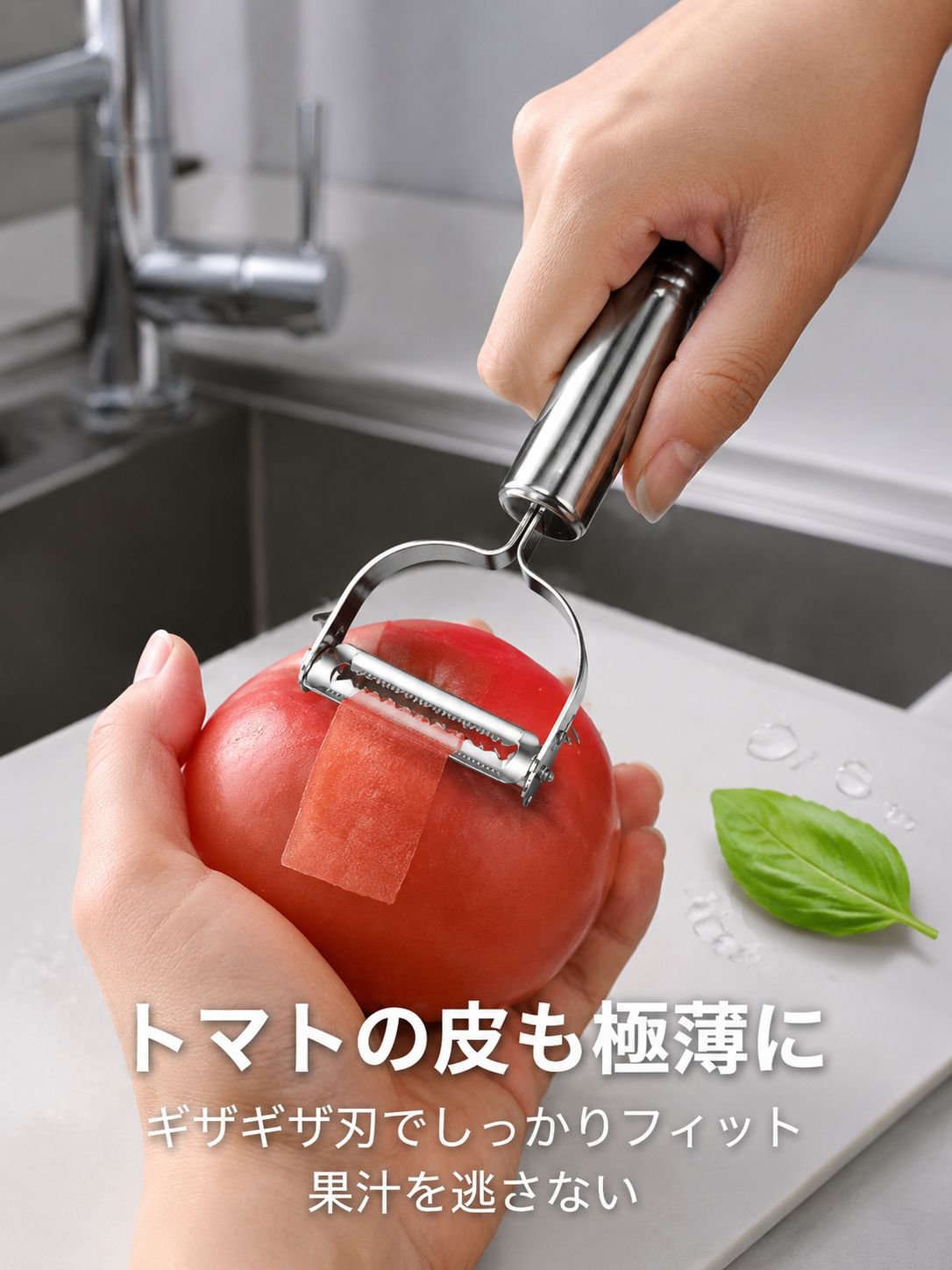 キッチンステンレスピーラー 創造的なスマイルフェイスデザイン 家庭用・レストラン用