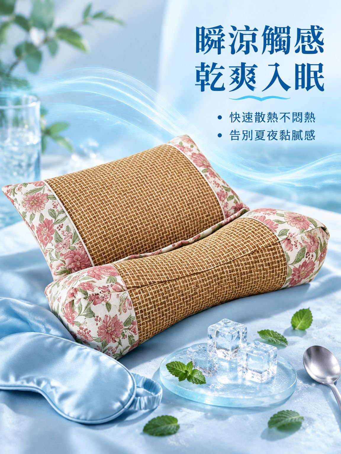 草本藤席枕頭