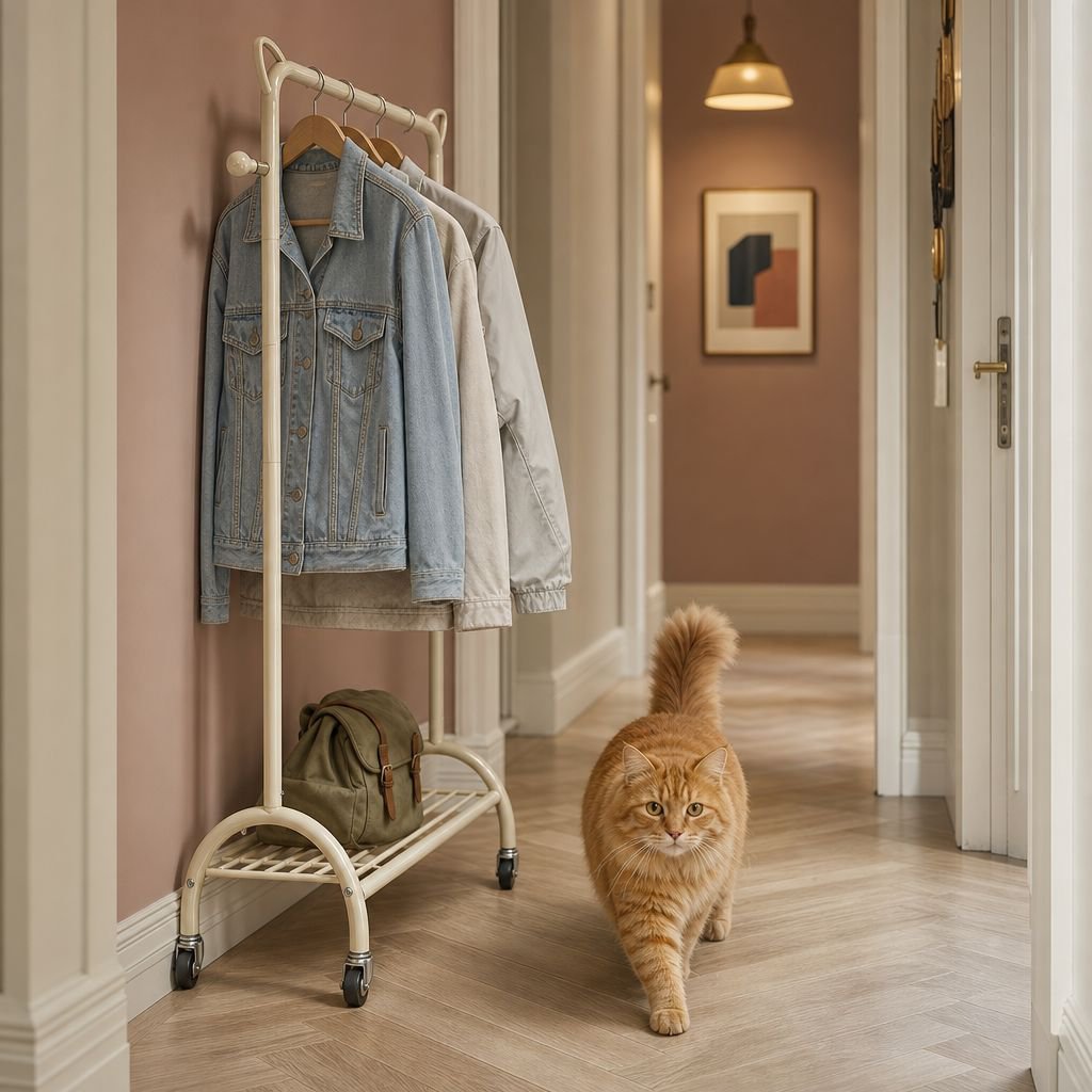 Luxury floor light storage and clothes drying rack