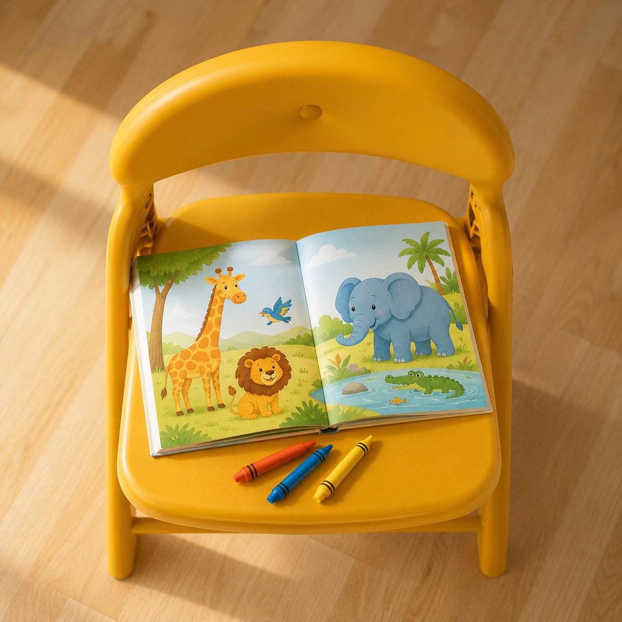 Folding kids chair with sturdy frame