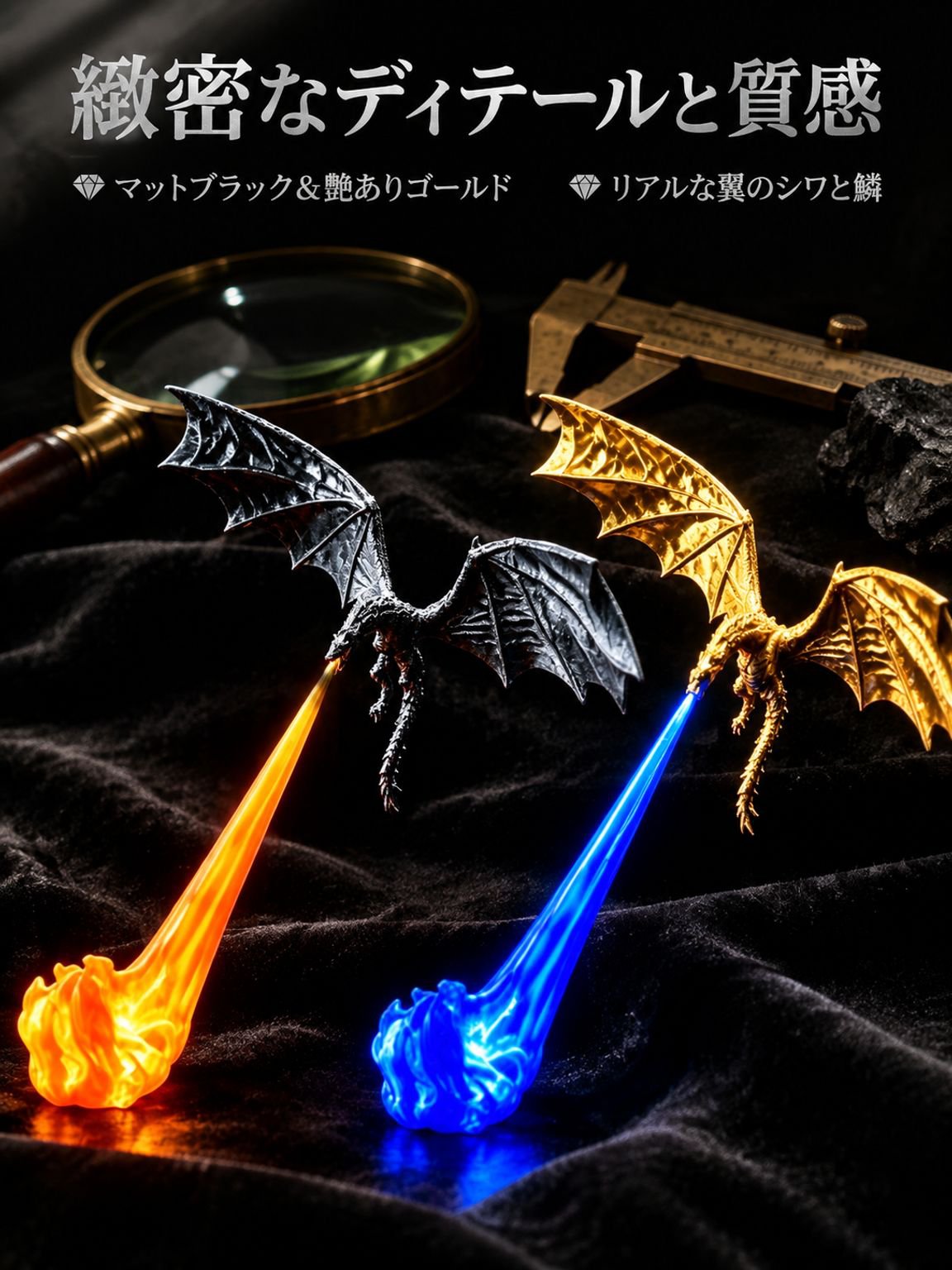 浮遊する液体ダイナミック発光ドラゴンオブジェ
