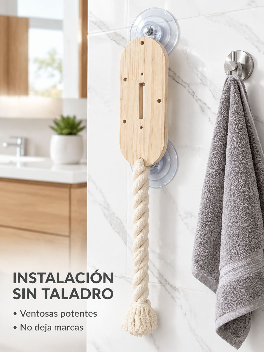 Rascador para gatos de montaje en pared con cuerda resistente