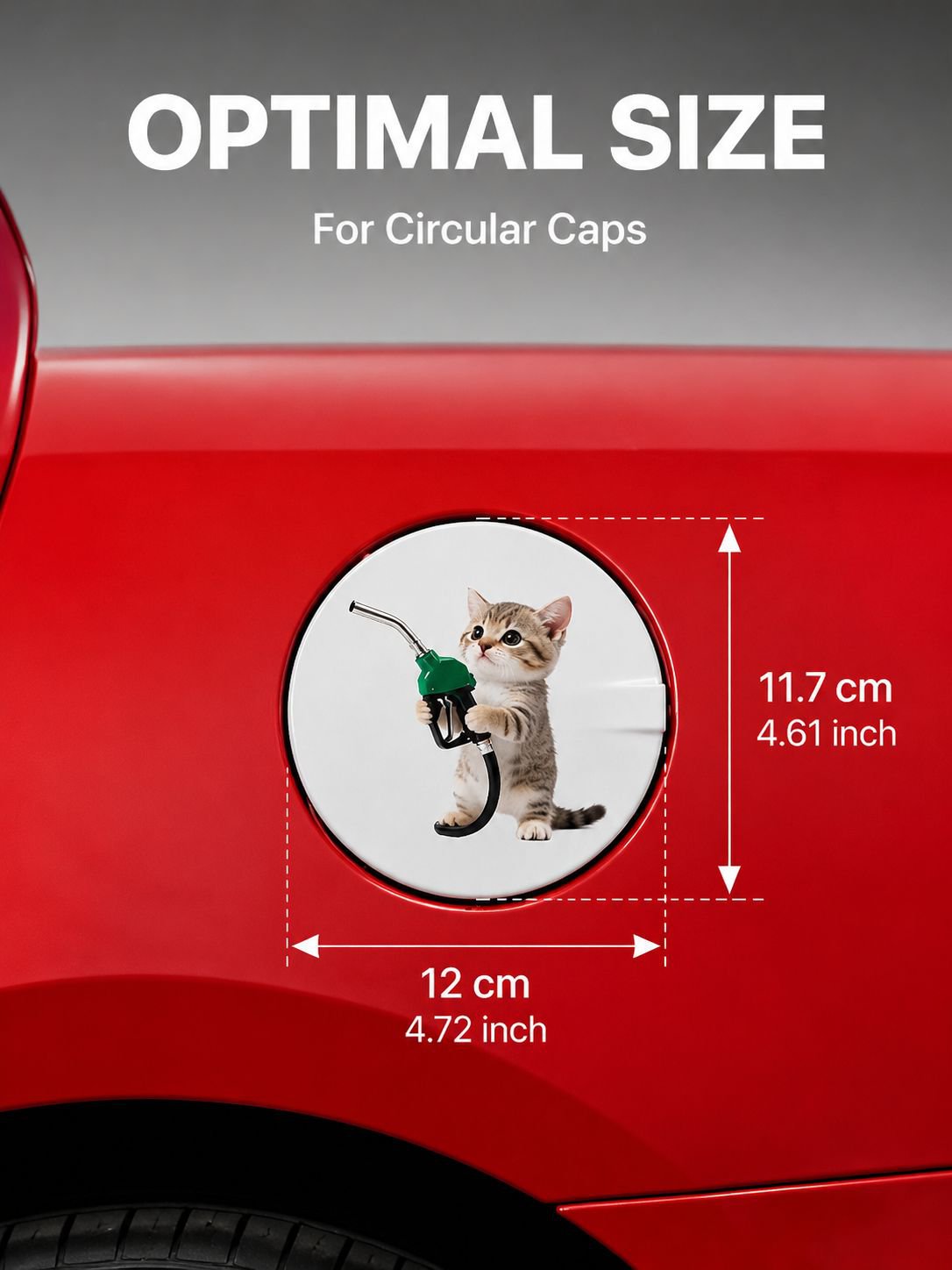 Adhesive stickers for the car fuel cap of cute little cats