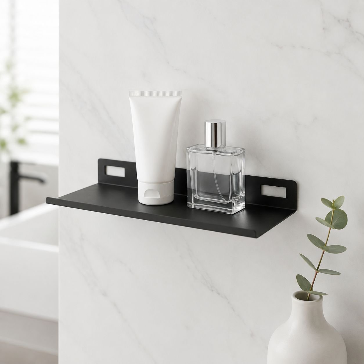 Nordic Style Wall-Mounted Storage Rack, No Drilling Shelf, FBA Suitable