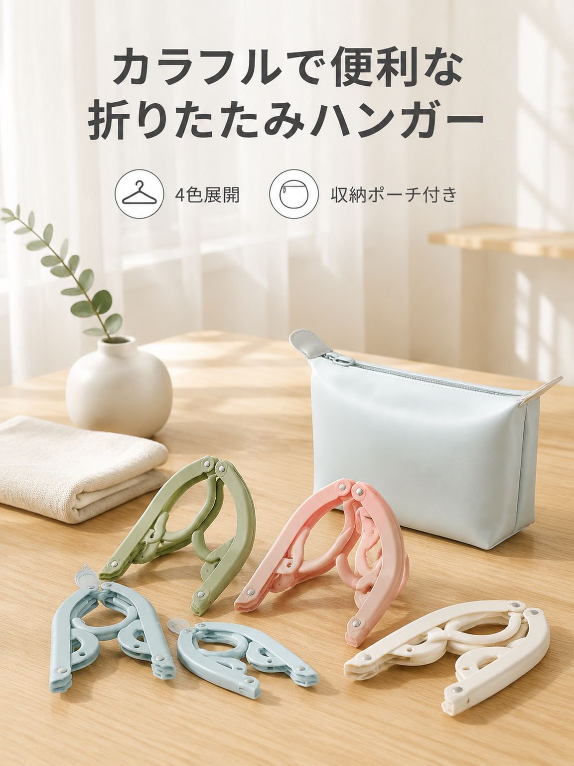 携帯用旅行用衣類ハンガーセット