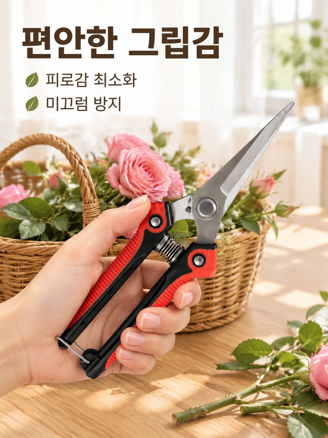 힘이 덜 드는 원예 가지치기 가위