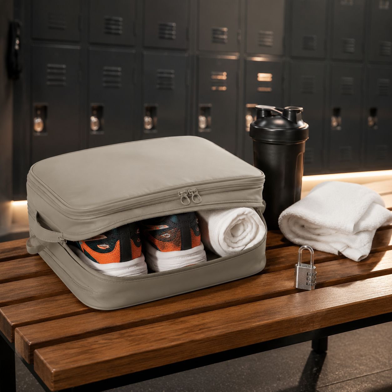 Portable Three-Layer Foldable Shoe Bag for Travel